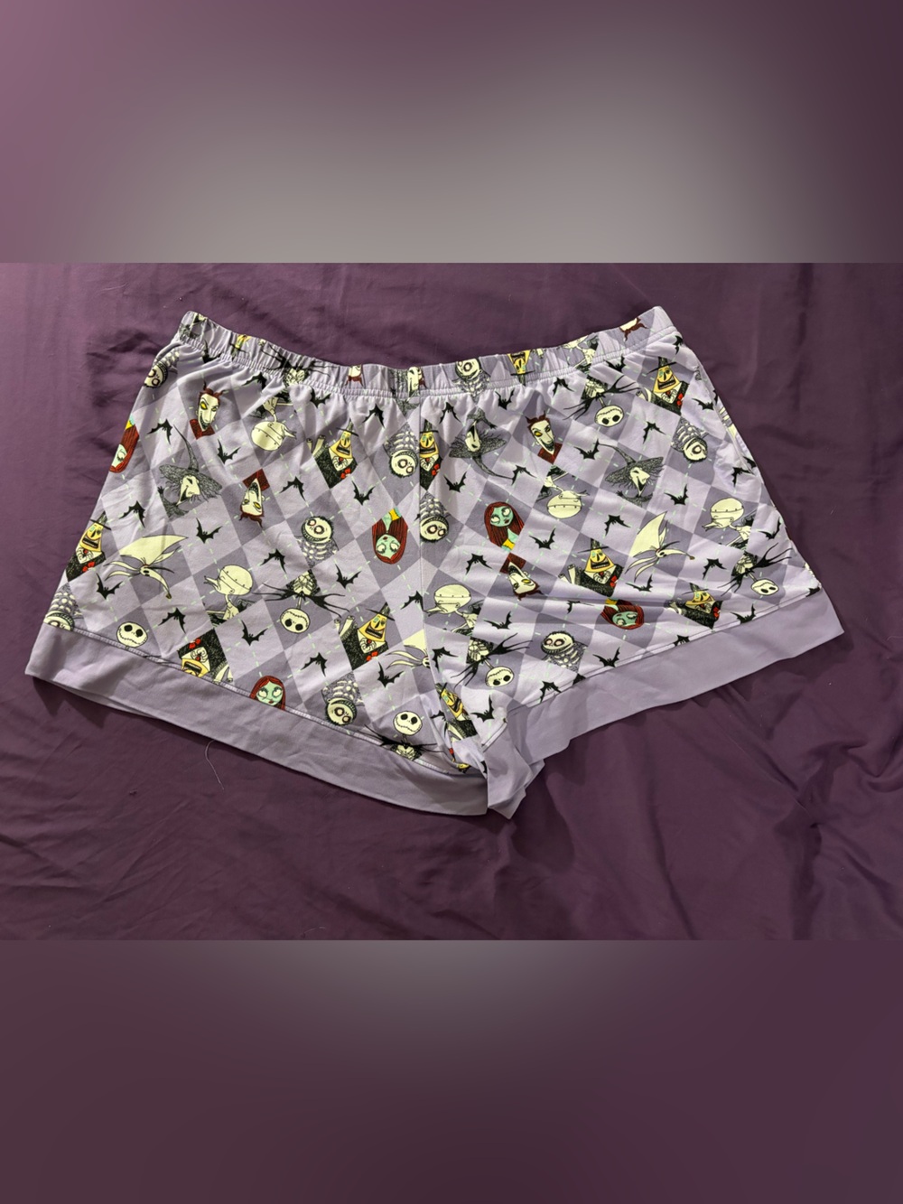 Disney Nightmare Before Christmas Purple Pajama Sleep Shorts Plus Size 2X - Picture 4 of 5